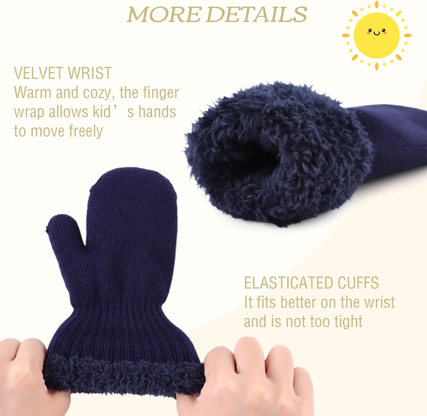 PESAAT Baby Girl Mittens Fleece Toddler Boy Mittens Warm Kids Winter Gloves Unisex Cold Weather