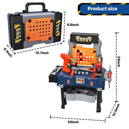MUGEYMYD Kids Tool Bench Set with Electric Drill and Realistic Tool