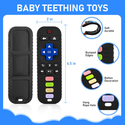 Teething Toy for Baby 3 6 12 18 Months, Realistic Remote Control and Mobile Phone Baby Teether Toy