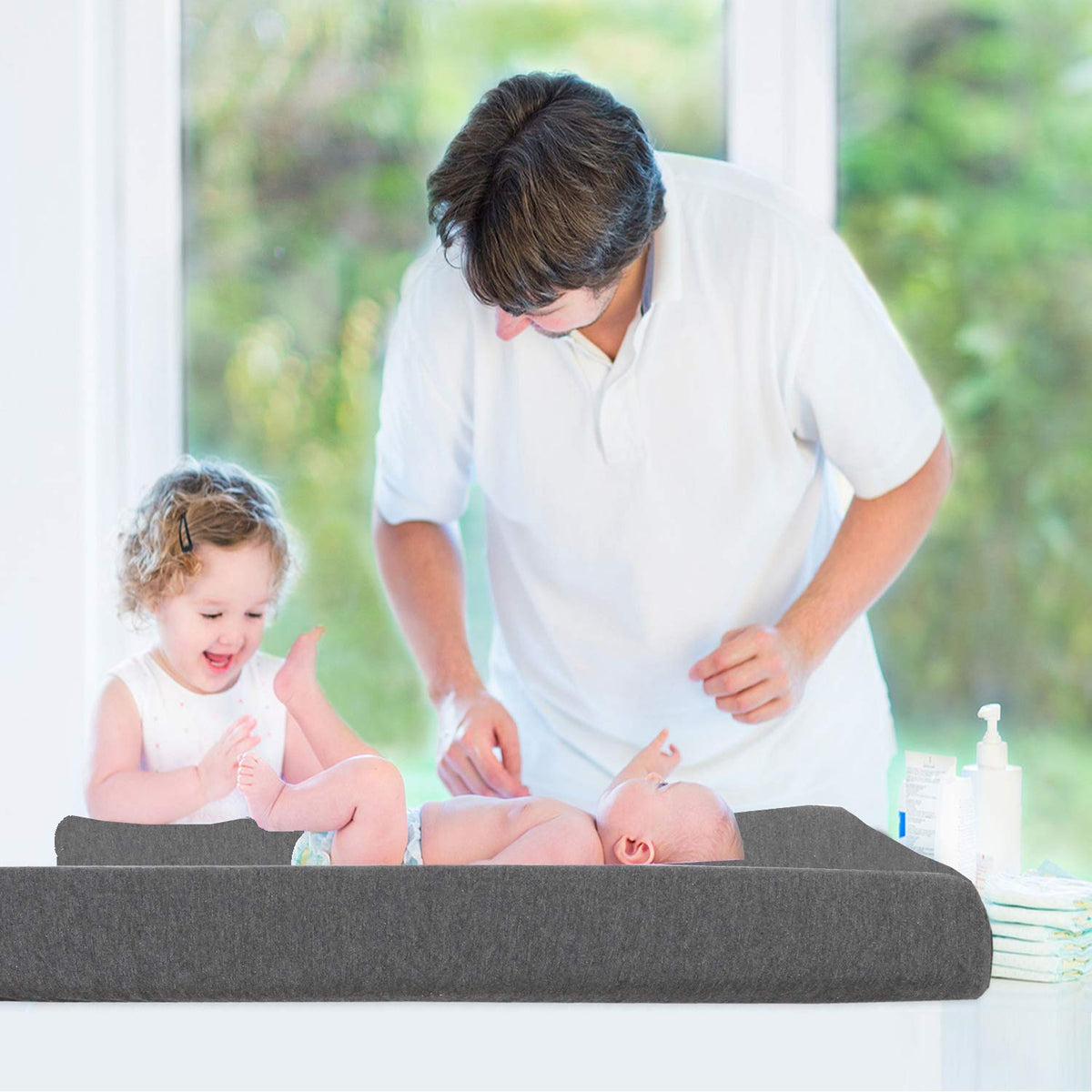 Cuddly Cubs Changing Pad Covers ??2 Pack ??Snuggly Soft Plush Cotton Changing Table Covers for Boy