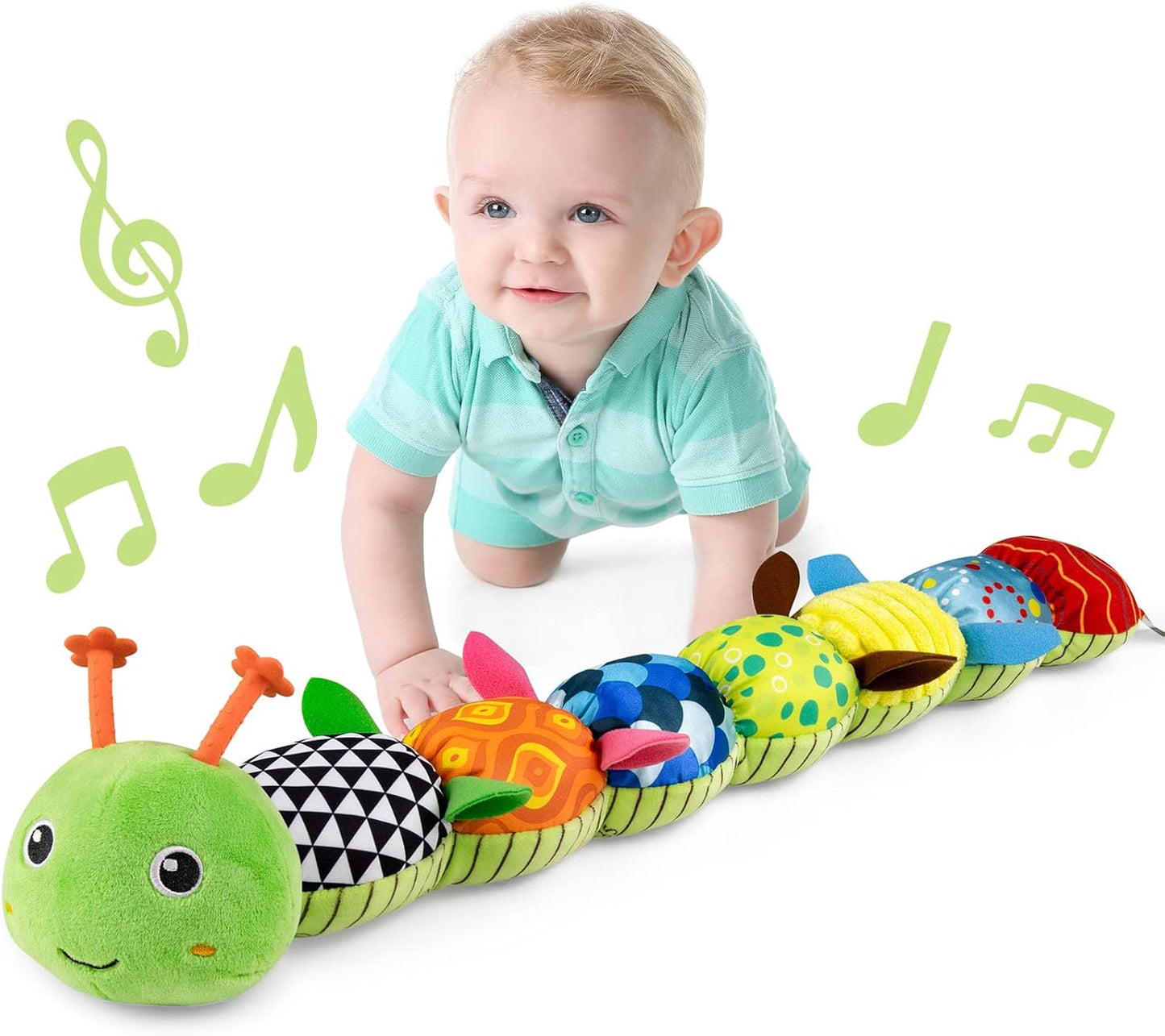 LIGHTDESIRE Baby Toys Musical Caterpillar,Infant Stuffed Animal Toy with Crinkle and Rattles,Soft