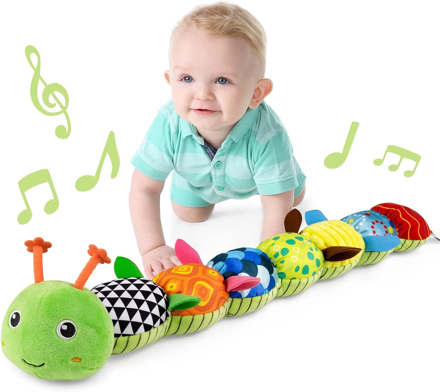 LIGHTDESIRE Baby Toys Musical Caterpillar,Infant Stuffed Animal Toy with Crinkle and Rattles,Soft