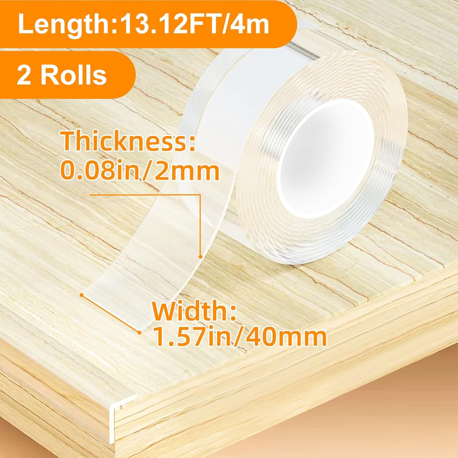 2 Rolls Clear Soft Corner Protectors for Furniture Strip,1.57 in x 13.12 FT,Sharp Edge & Table
