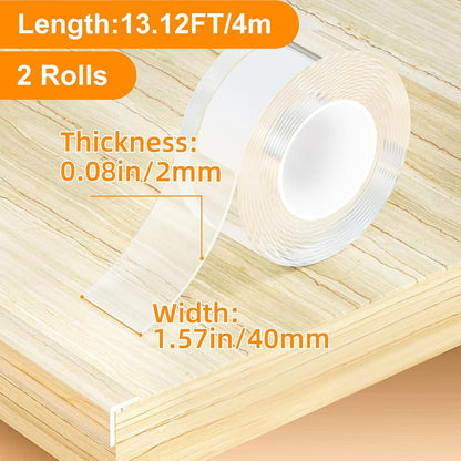 2 Rolls Clear Soft Corner Protectors for Furniture Strip,1.57 in x 13.12 FT,Sharp Edge & Table