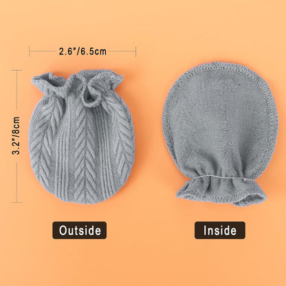 Newborn Baby Mittens No Scratch Cotton Elastic Wrist Gloves Infant Toddler Mittens for Baby Boy