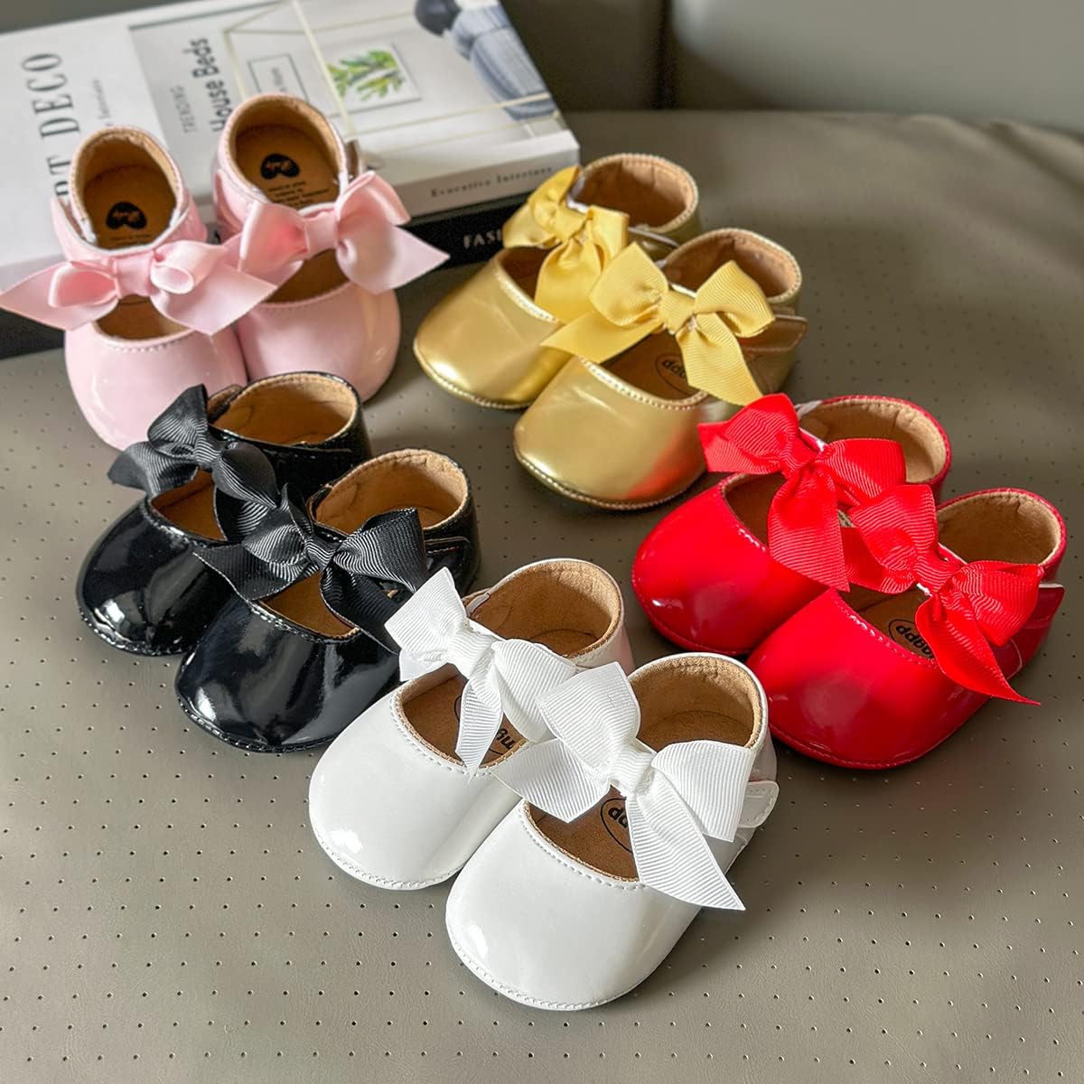 Baby Shoes Mary Jane Flats Non Slip Soft Sole Infant Toddler Sneakers First Walkers Party Christmas