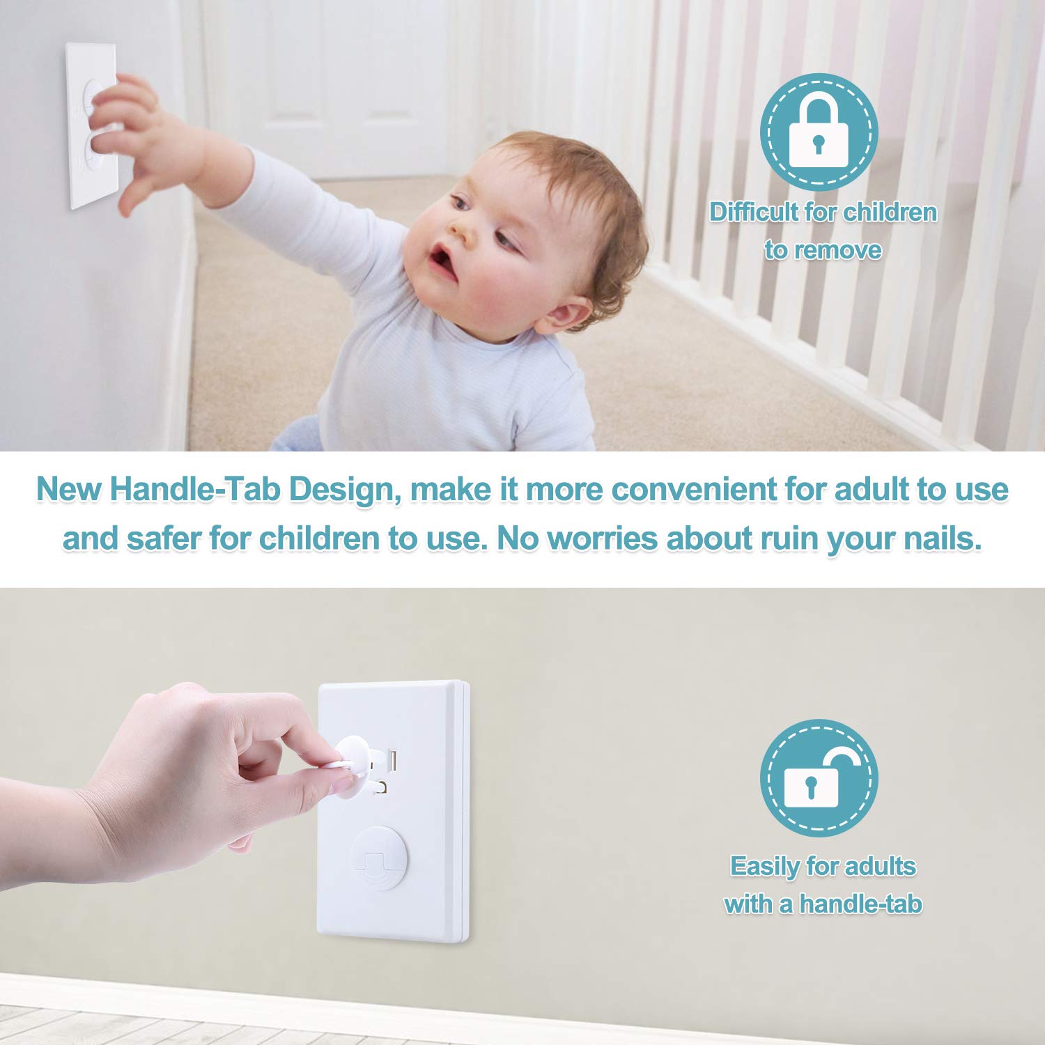 PRObebi Outlet Covers Baby Proofing 52 Pack, Plug Covers for Electrical Outlets, Outlet Plugs Baby