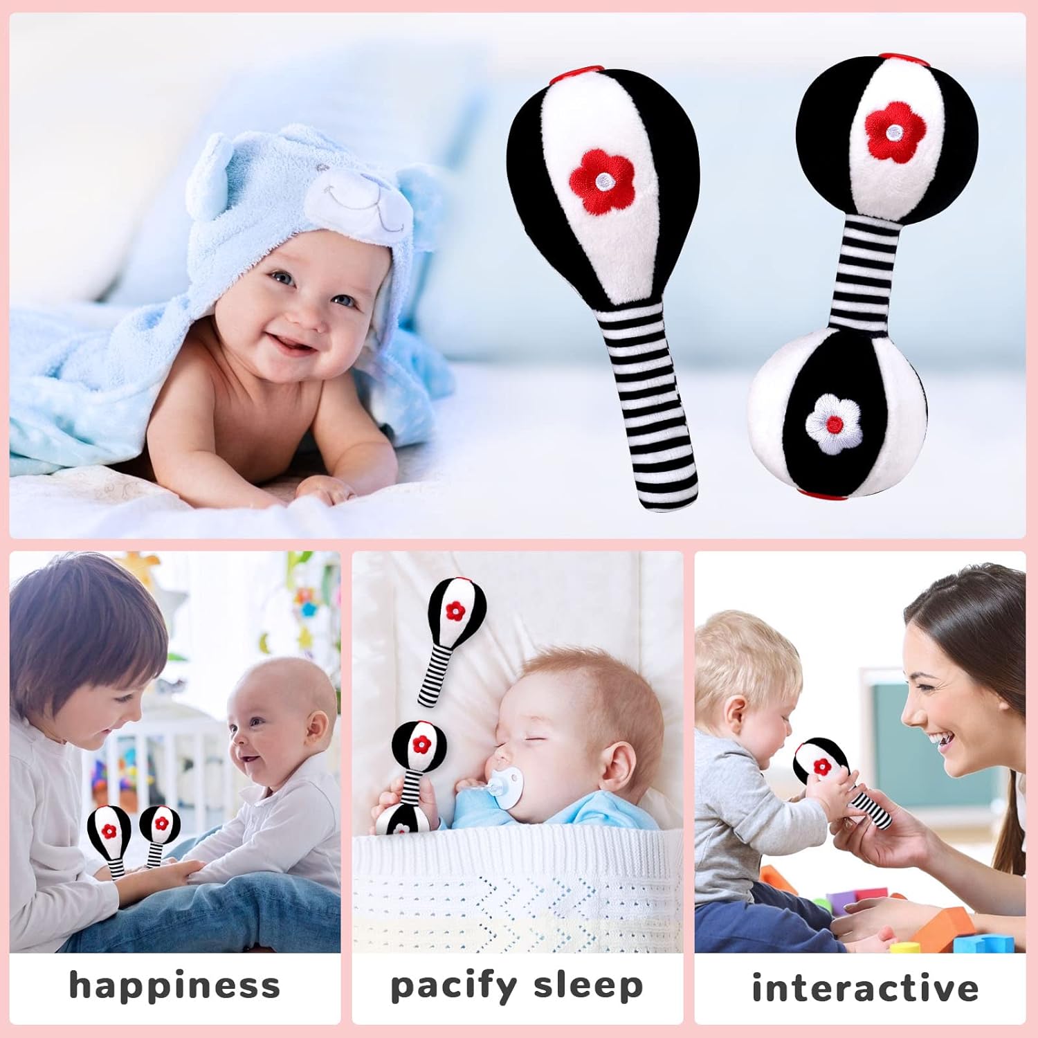 XIXILAND Baby Rattles 0-6 Months Newborn Toys Infant Toys 0-6 Months Rattles for Babies 0-6 Months