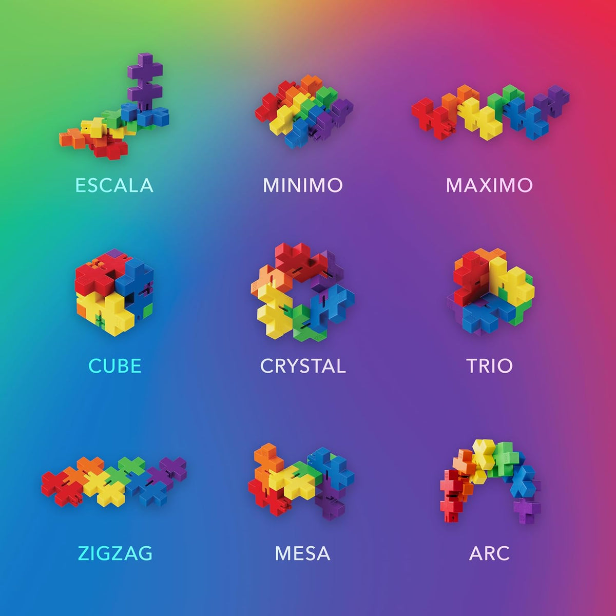 Plus-Plus - HEXEL Spectrum - Fidget Sensory Puzzle Toy - Travel Friendly, Quiet Stress and Anxiety