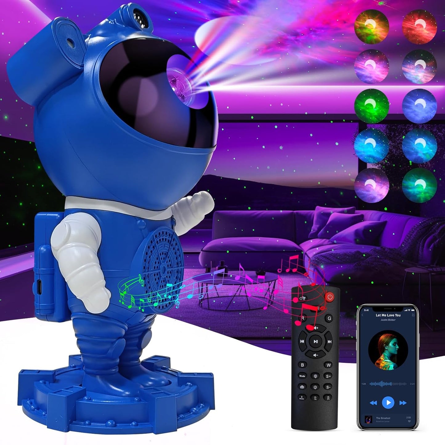 Astronaut Galaxy Projector Night Light for Kids Room,Bedroom Decoration, LED Lights, Star Projector