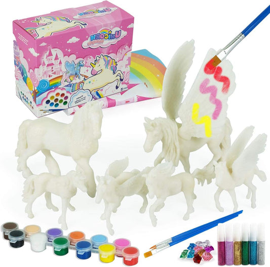 DIY Painting Unicorn Kit Arts and Crafts Set for Kids or Girls Decorate and Drawing 3D Toys for
