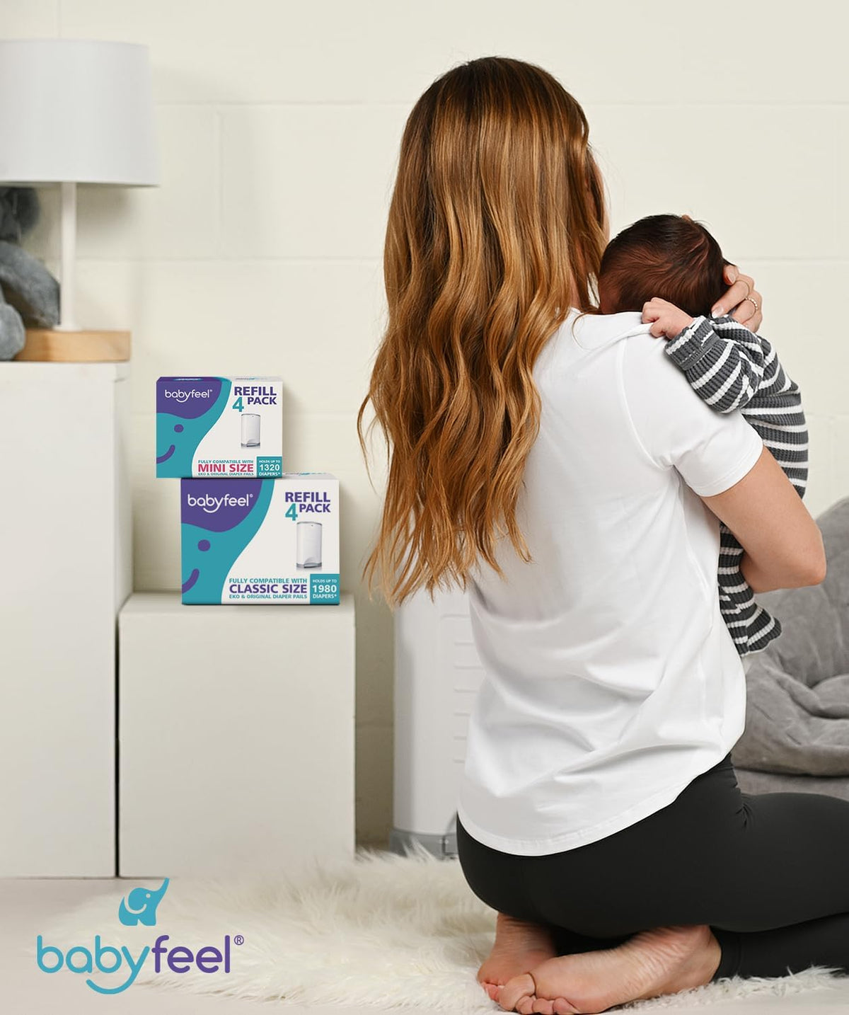 Babyfeel Refills Compatible with DEKOR MINI Diaper Pails | 4 Pack | Exclusive 20% Extra Thickness |