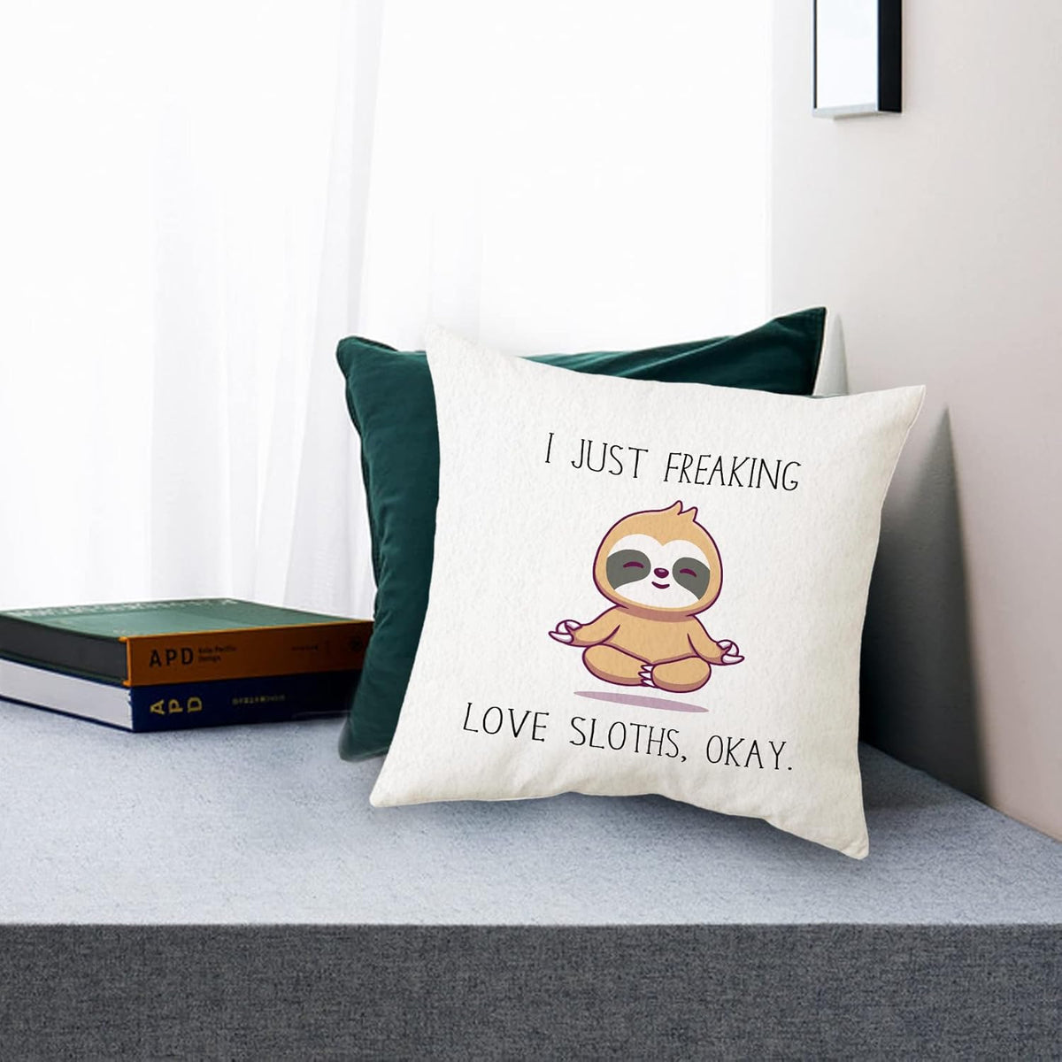 Sidhua Funny Sloth Animal Themed Pillowcase Decorations for Home, I Just Freaking Love Sloths, OK