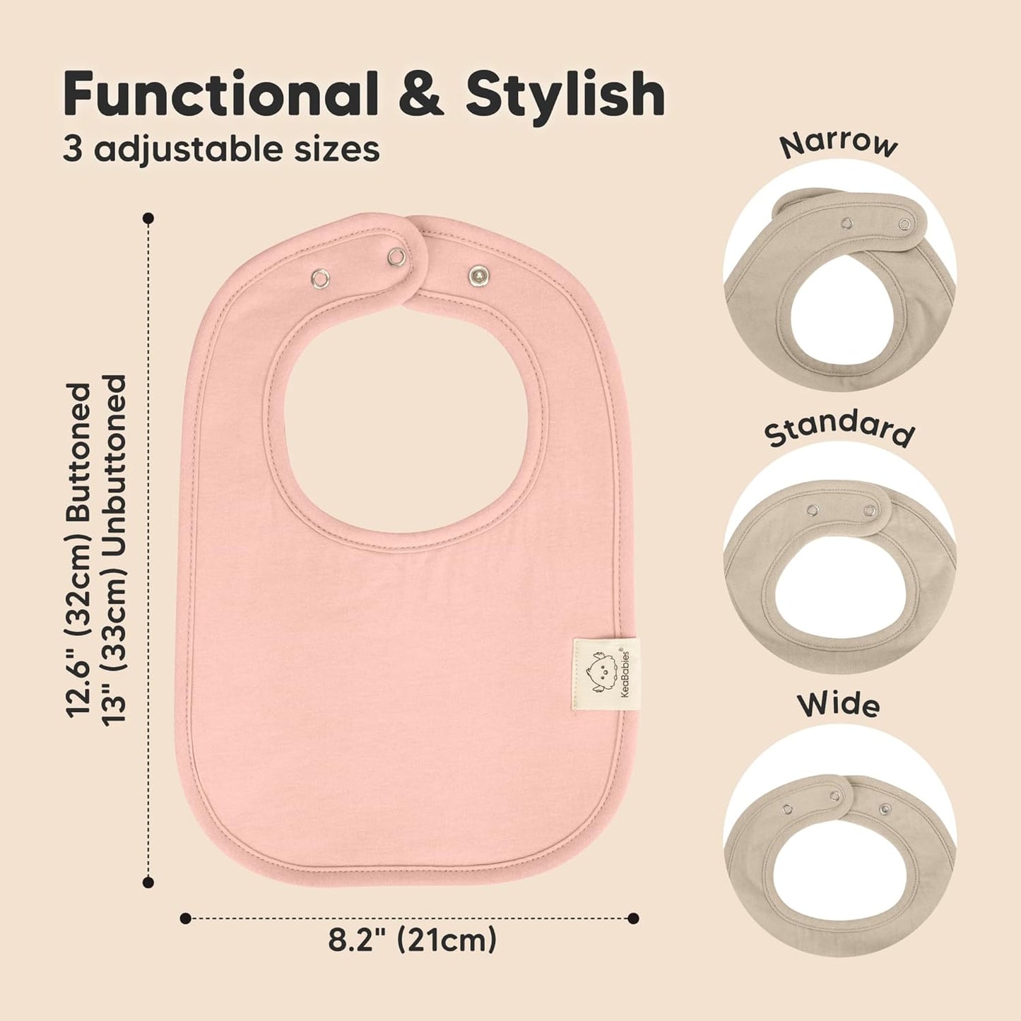 KeaBabies 8-Pack Organic Baby Bibs for Boys, Girls - Super Absorbent Cotton Drool Bibs for Baby