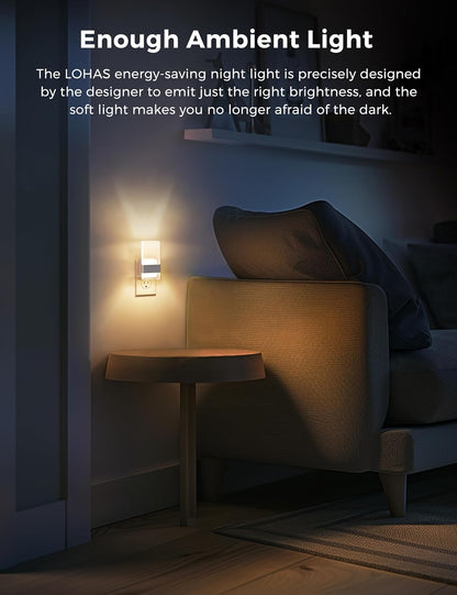L LOHAS LED Night Light, Night Lights Plug Into Wall, Dusk-to-Dawn Sensor Decorative Night Light
