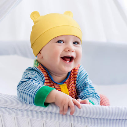 Geyoga 6 Pieces Newborn Baby Hat Bear Ears Infant Caps Baby Boy Girl Toddler Hats Infant Beanie