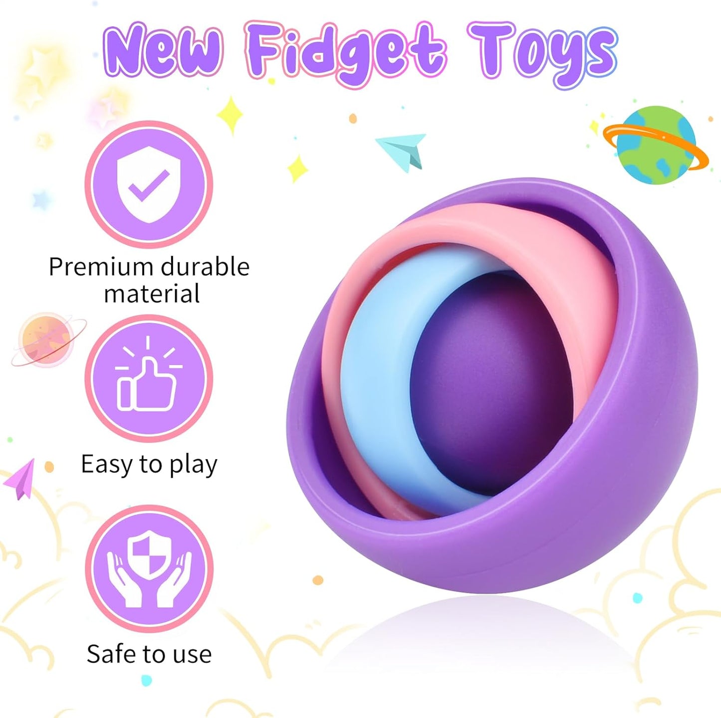 Fidget Toys Adults, Sensory Toys for Kids, Gift for Boys Girls Teens Halloween New Year Party