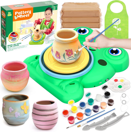 Pottery Wheel for Kids - Complete Pottery Painting Kit Arts and Crafts for Kids Ages 8-12 with 3