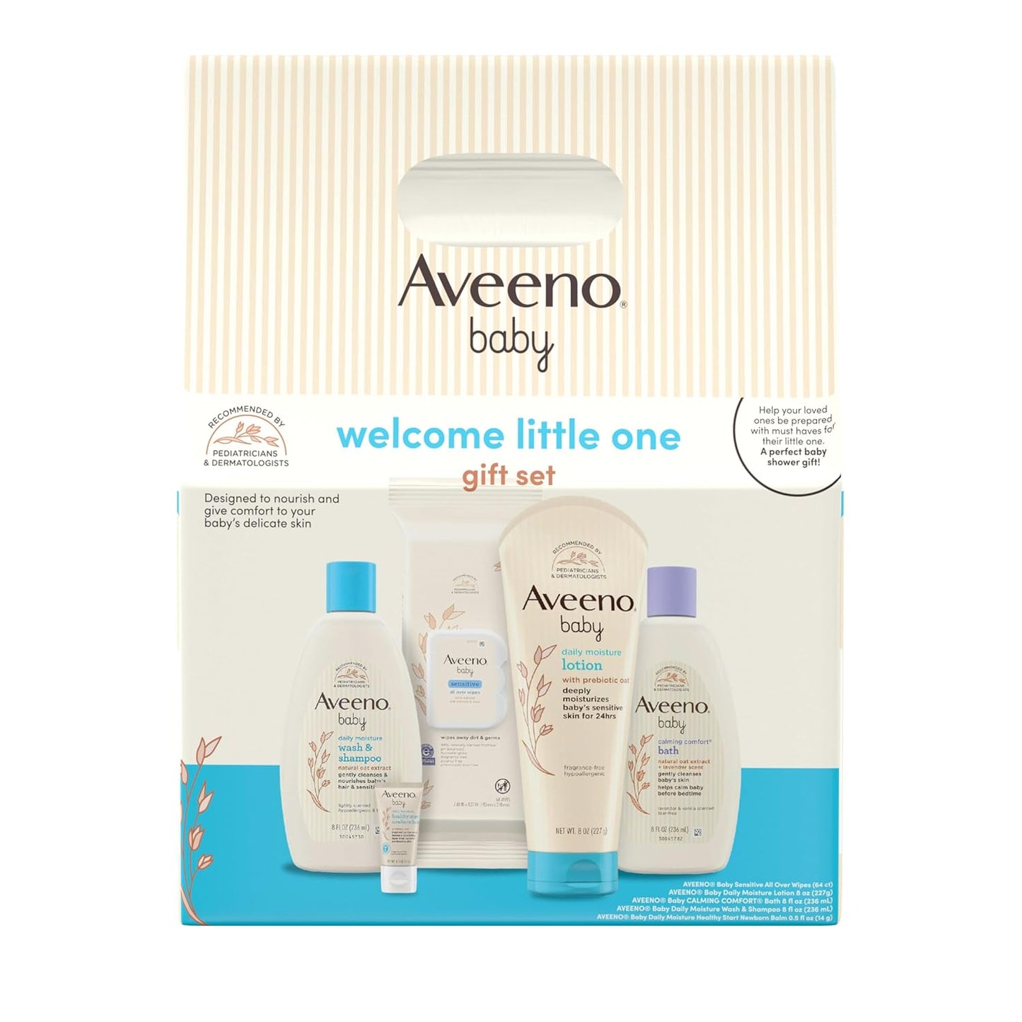 Aveeno Baby Welcome Little One Gift Set, Baby Skincare Set with Nourishing Baby Body Wash &