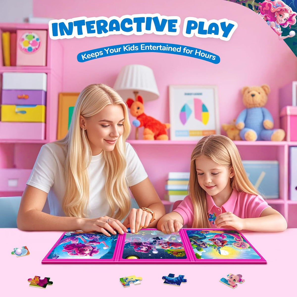 Magnetic Jigsaw Puzzles for Toddlers Kids 3-8 Girls,(3 36-Pieces) Travel Puzzles Toys for Kids Ages