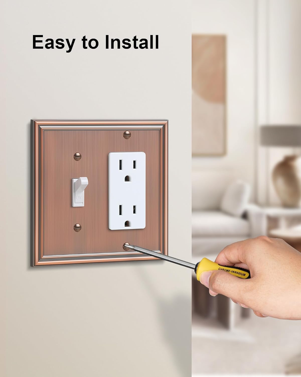 2-Pack Combo Toggle/Decorator Light Switch Cover Plate, Antique Copper Decorative Electrical Outlet