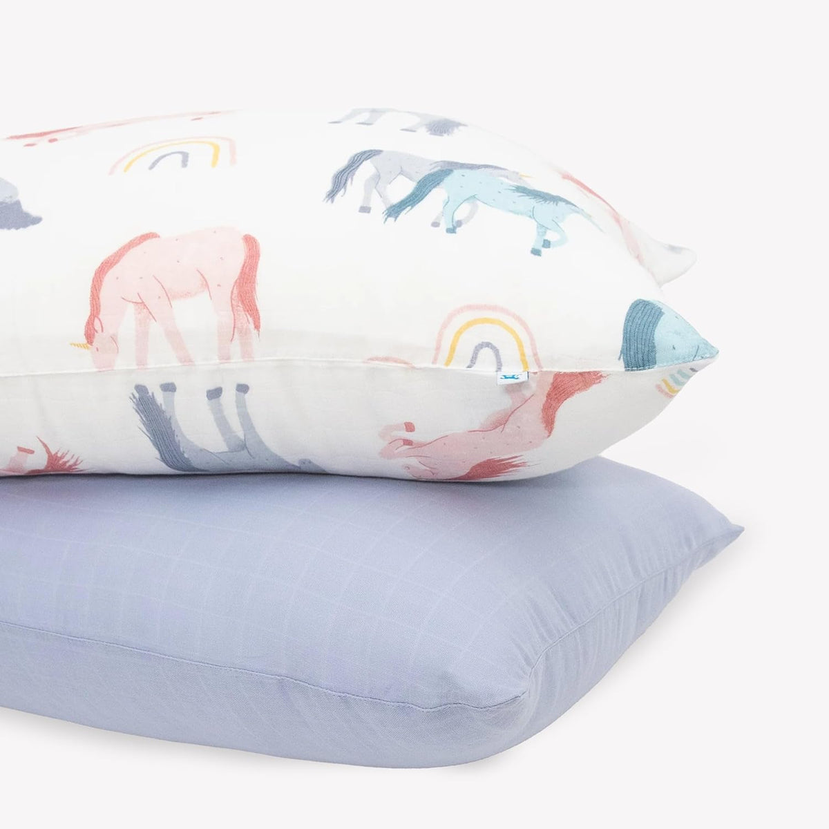 Little Unicorn Standard Pillowcase 2 Pack | Super Soft & Breathable Muslin Fabric | Snug Envelope