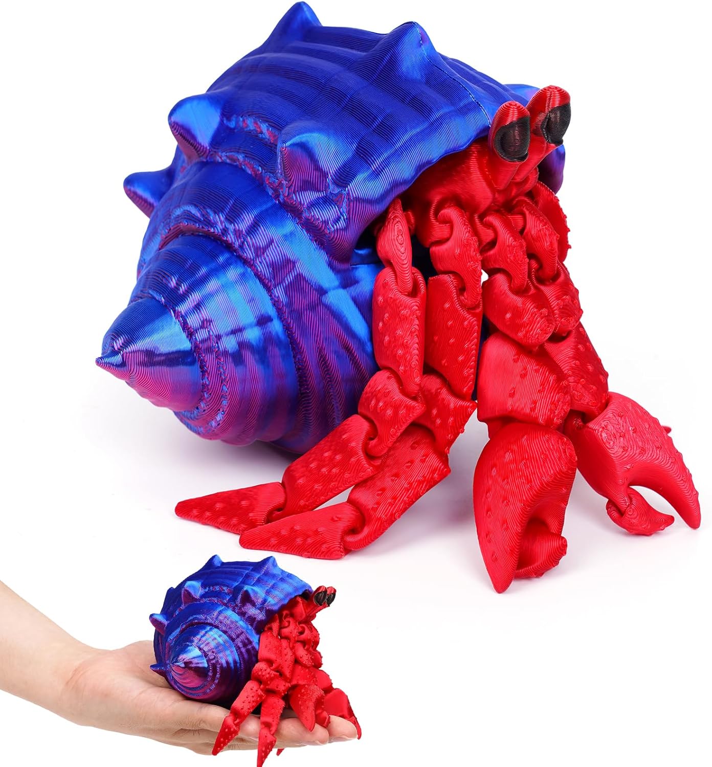 3D Printed Hermit Crab Fidget,3D Printed Dynamic Animals Toy,Full Articulated Flexible Crystal