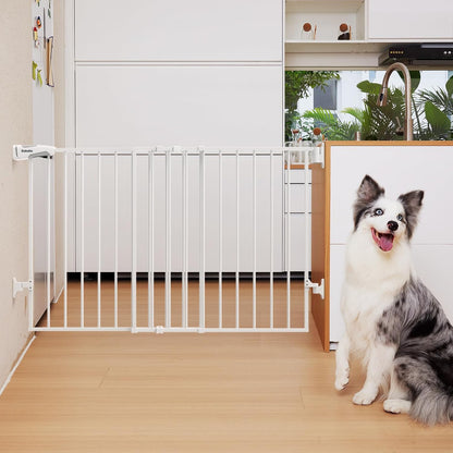 Babelio 31.5-55" No Bottom Bar Baby Gate Extra Wide, 2-in-1 Auto Close Dog Gate for The House