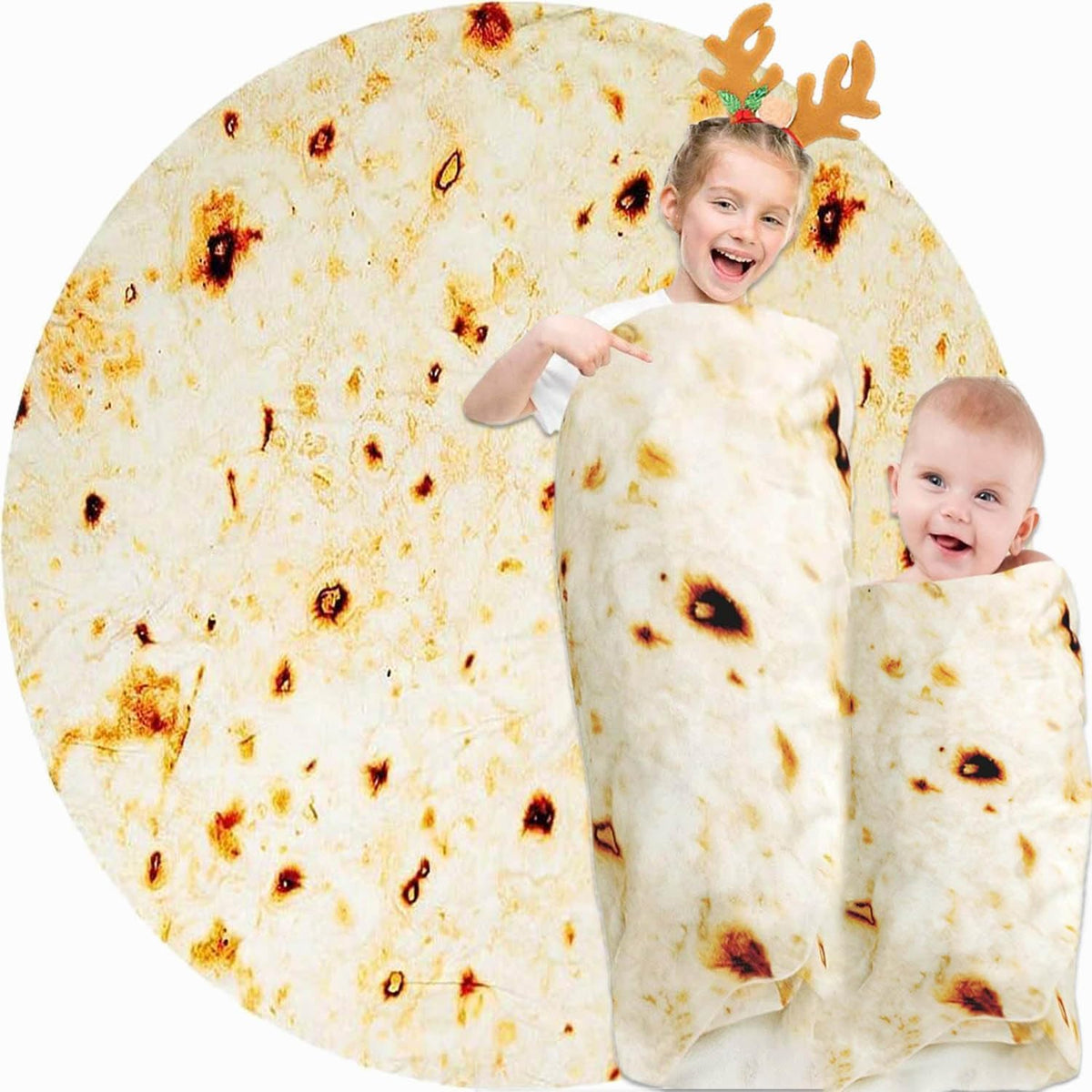 Burrito Tortilla Blanket Baby Stuff Shower White Elephant Gifts for Kids Taco Throw Blankets Wrap