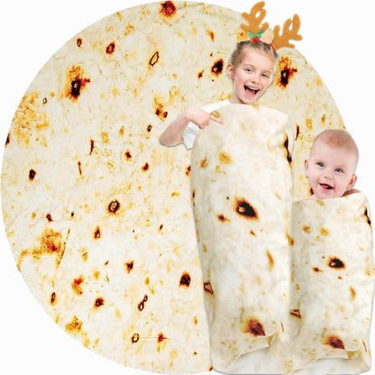 Burrito Tortilla Blanket Baby Stuff Shower White Elephant Gifts for Kids Taco Throw Blankets Wrap