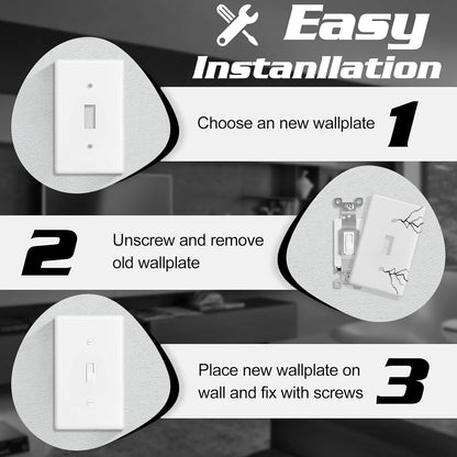Decorator Wall Plate Toggle Light Switch Plate Outlet Cover,Unbreakable Polycarbonate