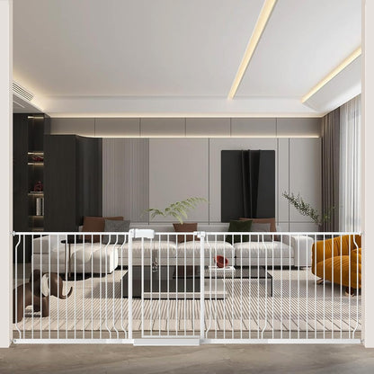 WAOWAO Baby Gate 100-109.41" Extra Wide Pressure Mounted Walk Through Swing Auto Close Safety White