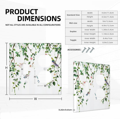 Wallplates Green Leaves Bird Eucalyptus Sage Plant 1 Toggle 1 Duplex Switch Plate Electrical Gfci