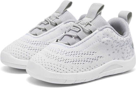 MORENDL Toddler Slip On Sneakers Baby Walking Shoes Non-Slip Breathable Unisex Pink Mesh Lace-Up