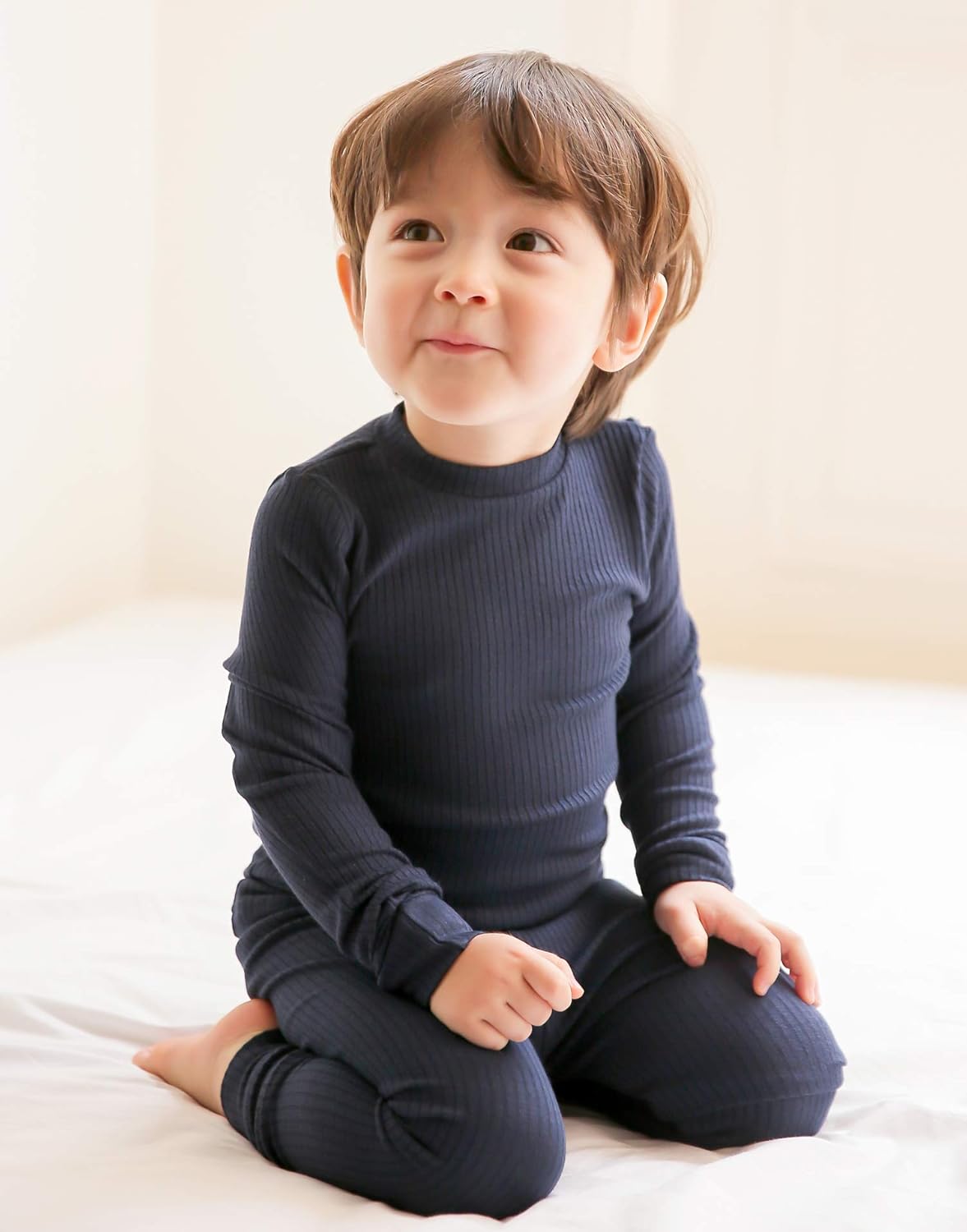 VAENAIT 6M-12Y Toddler Kids Girls Boys Soft Comfy Modal Tencel Solid Raglan Sleepwear Pajamas Pjs
