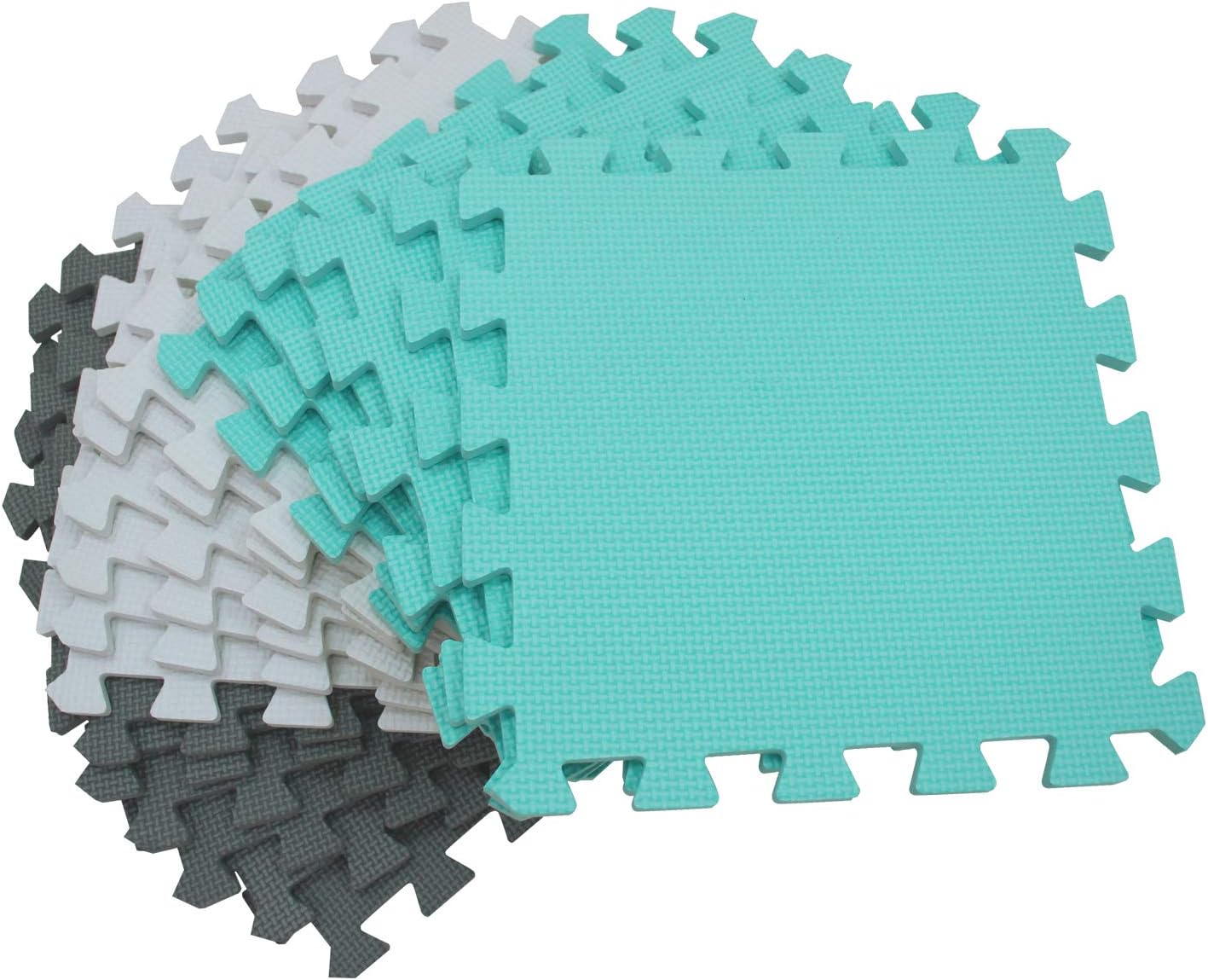 MQIAOHAM® 18 Pieces Puzzle Play Mats, Soft Baby Play Mat, Kids Interlocking Foam Floor Tiles