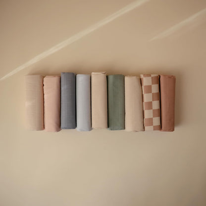 mushie Waterproof Changing Pad Liners | 100% Organic Cotton | Set of 3 (Blush Combo)
