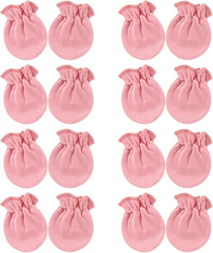 BQUBO Newborn Infant Toddler Mittens No Scratch Cotton Elastic Wrist Gloves Hypoallergenic for 0-6