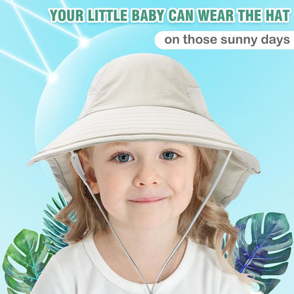 XIAOHAWANG Girls Sun Hat Baby Beach Hats Boys UPF 50+ Kids Summer Protection Cap Toddler Breathable