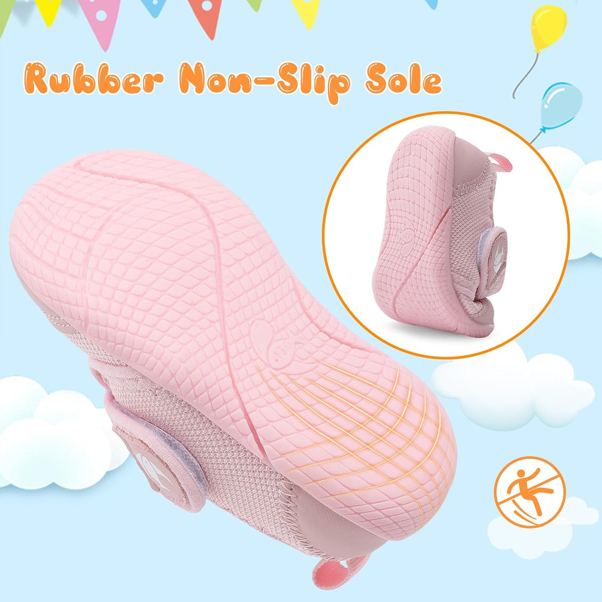 FEETCITY Baby First Walking Shoes Boys Girls Infant Sneakers Crib Shoes Breathable Lightweight Slip