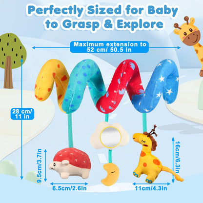 URMYWO Spiral Car Seat Toys for Babies 0-6 Months, Newborn Toys & Infant Toys, 3 Month Baby Toys