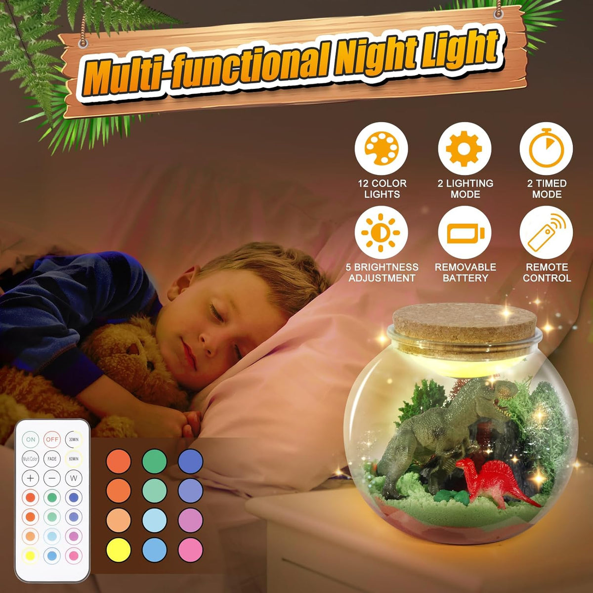 Dinosaur Activities Toys-Dinosaur Terrarium Craft Kits for Boys-Birthday Gifts for Kids Age 4 5 6 7