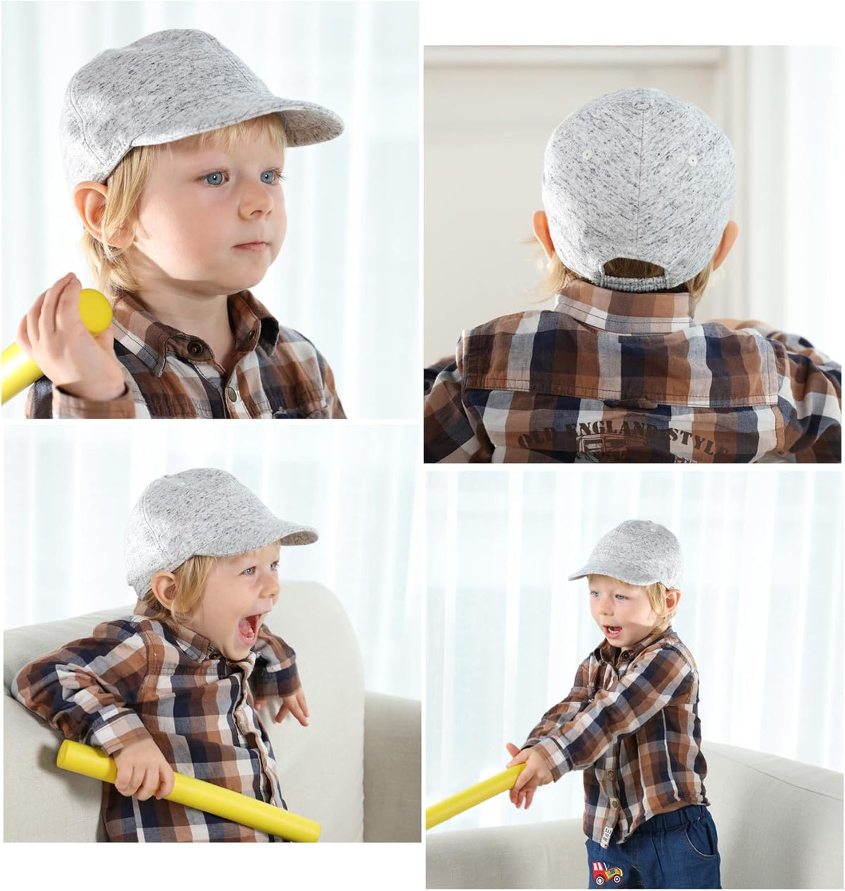 Keepersheep Baby Reversible Baseball Cap Infant Sun Hat, Cotton Knit Soft Brim for Infant Toddler