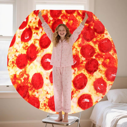85in Pepperoni Pizza Blanket White Elephant Gifts for Adults Useful Sausage Throw Blankets Woemn
