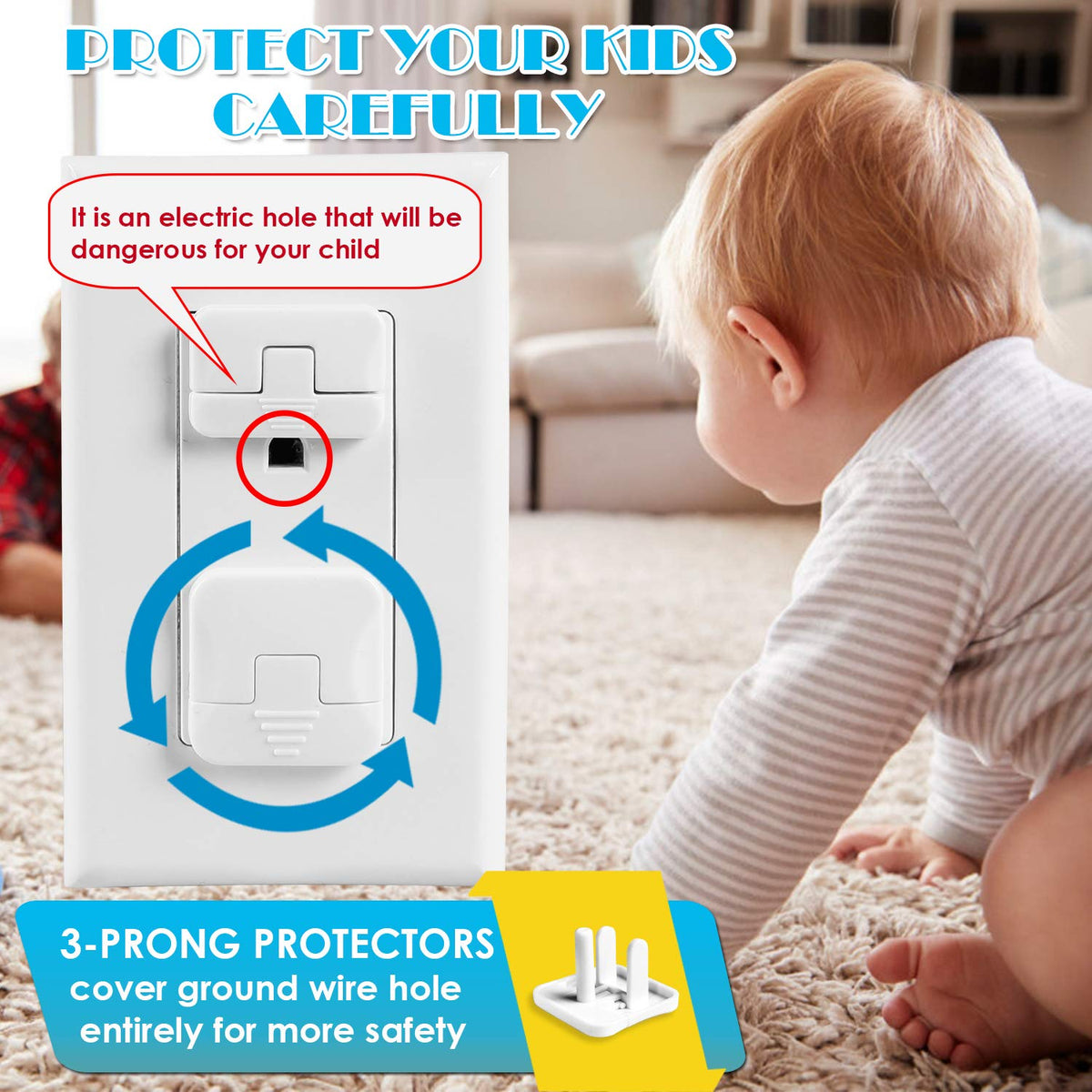 Outlet Covers Babepai 38-Pack White Child Proof Electrical Protector Safety Improved Baby Safety