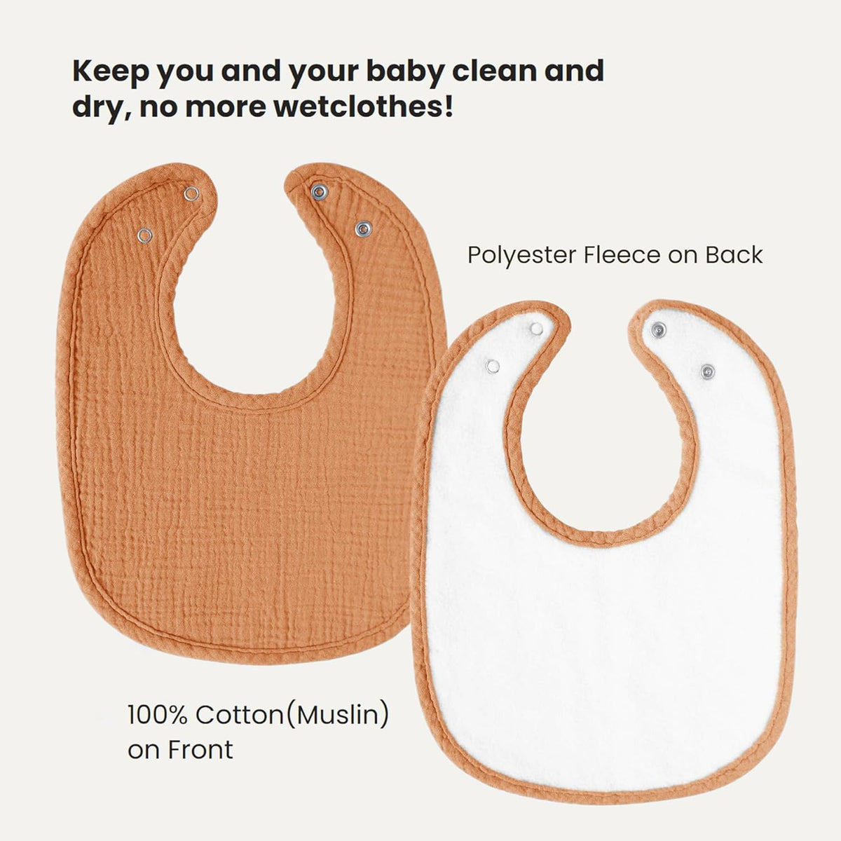 AMAWMW Muslin Baby Bibs for Unisex Boys Girls 6Pack Baby Bandana Drool Bibs Adjustable Newborn Bib