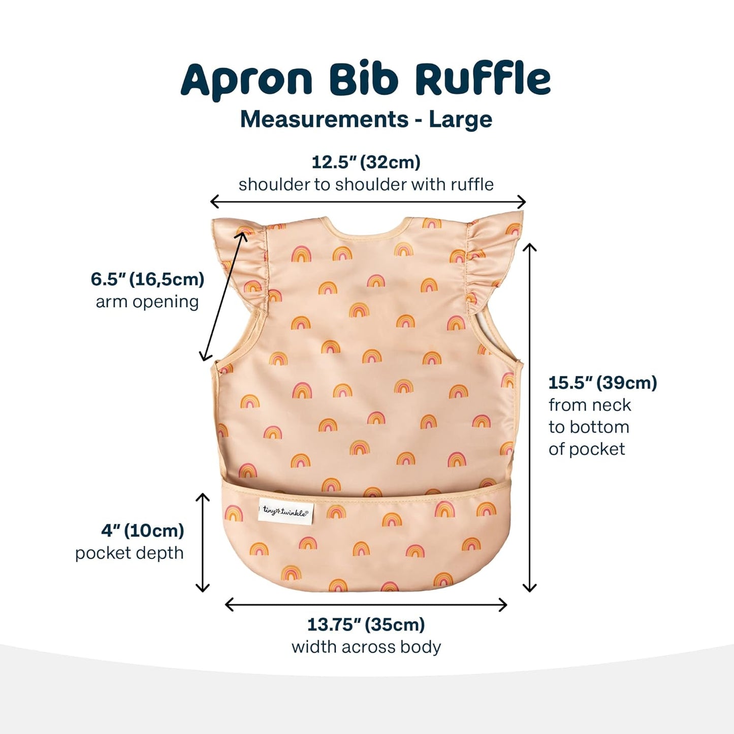 Tiny Twinkle Mess Proof Baby Bib - Waterproof & Lightweight Baby-Led Weaning Apron | 100% Recycled