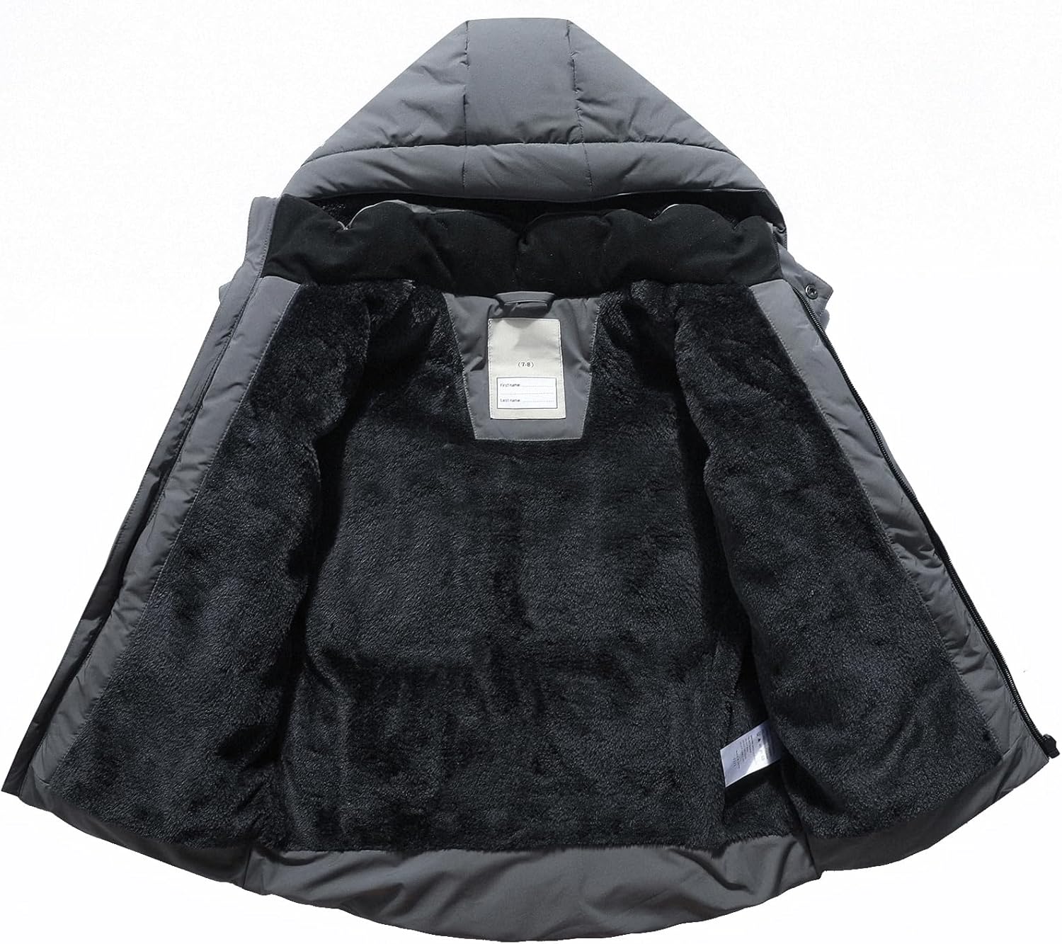 Kids Boy's Winter Coat Fleece Lined Waterproof Jacket Puffy Cotton Coat Thick Hooded Down Outdoor
