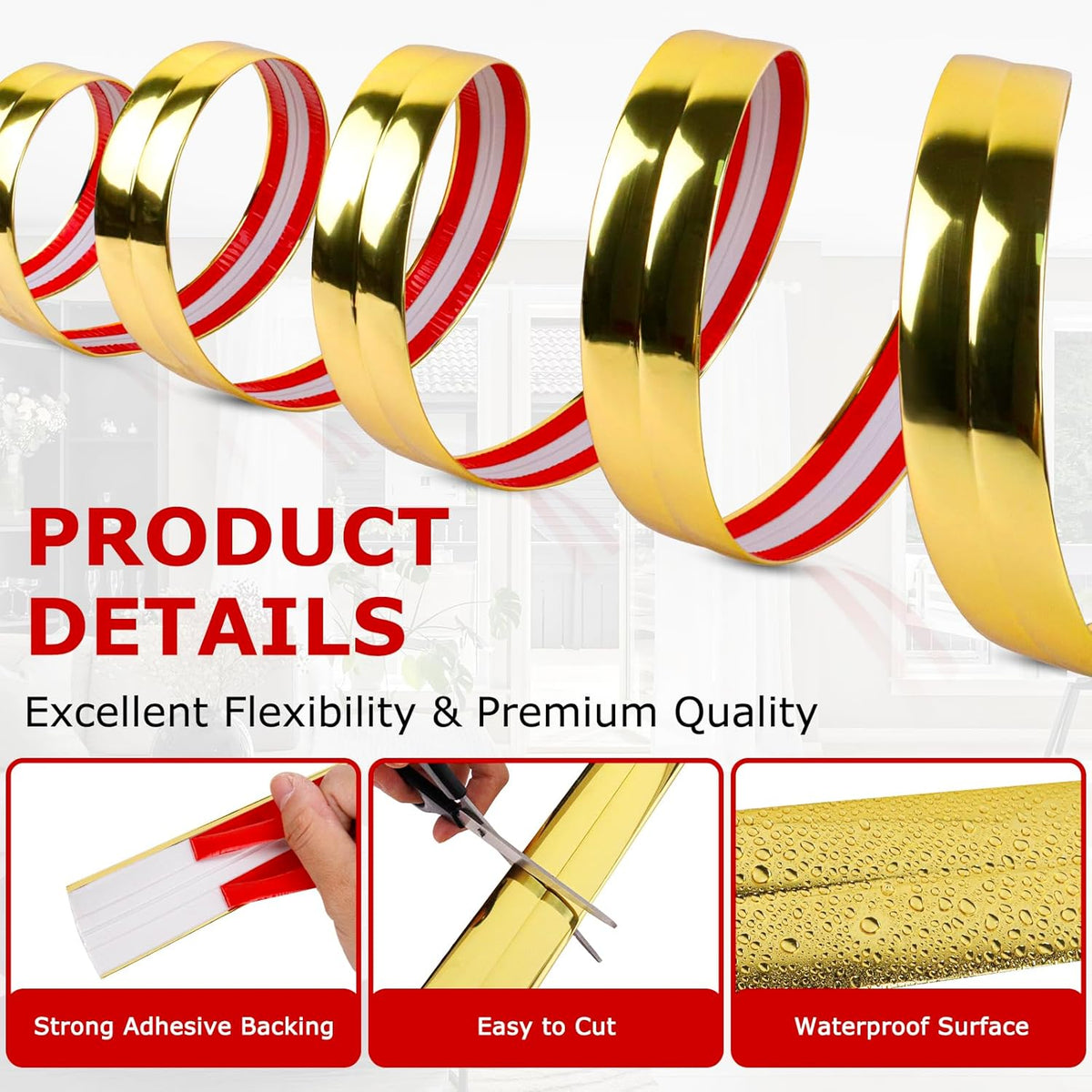Flexible Wall Corner Protector Moulding Trim Peel and Stick Wall Corner Guards Edge Protector Self