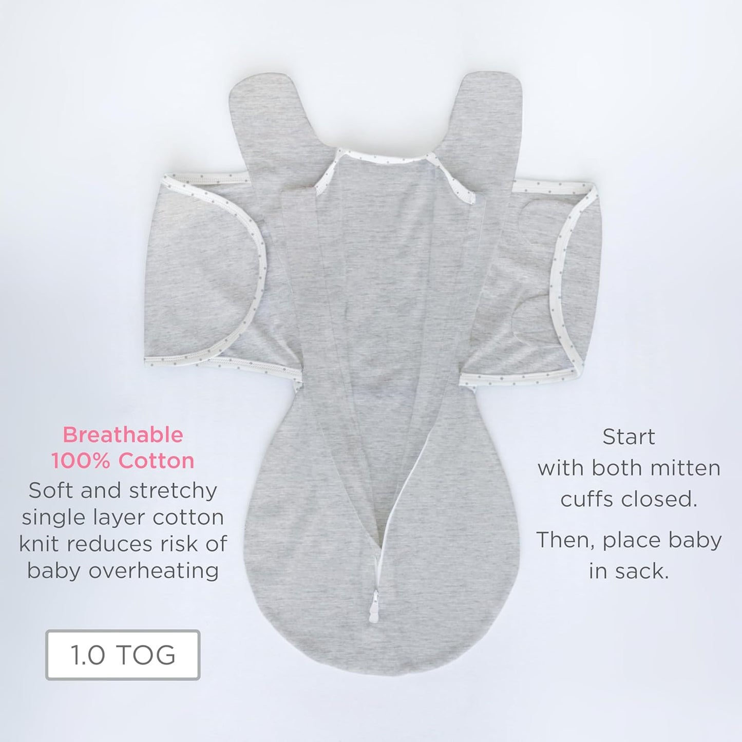 SwaddleDesigns 6-Way Omni Swaddle Sack Arms Up Swaddle for Newborn, More Options to Calm Startle
